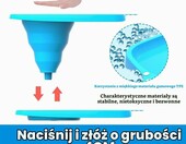DASIAUTOEM Basen do mycia głowy w łóżku, składany, niebieski – zdjęcie 4
