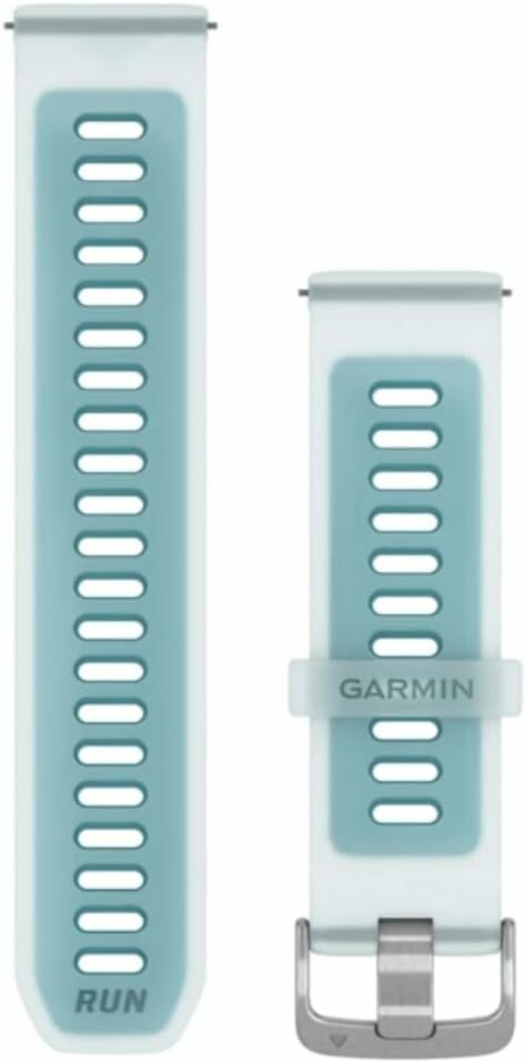 Garmin Pasek QuickFit 22 mm – biały kamień/turkusowy, srebrny osprzęt