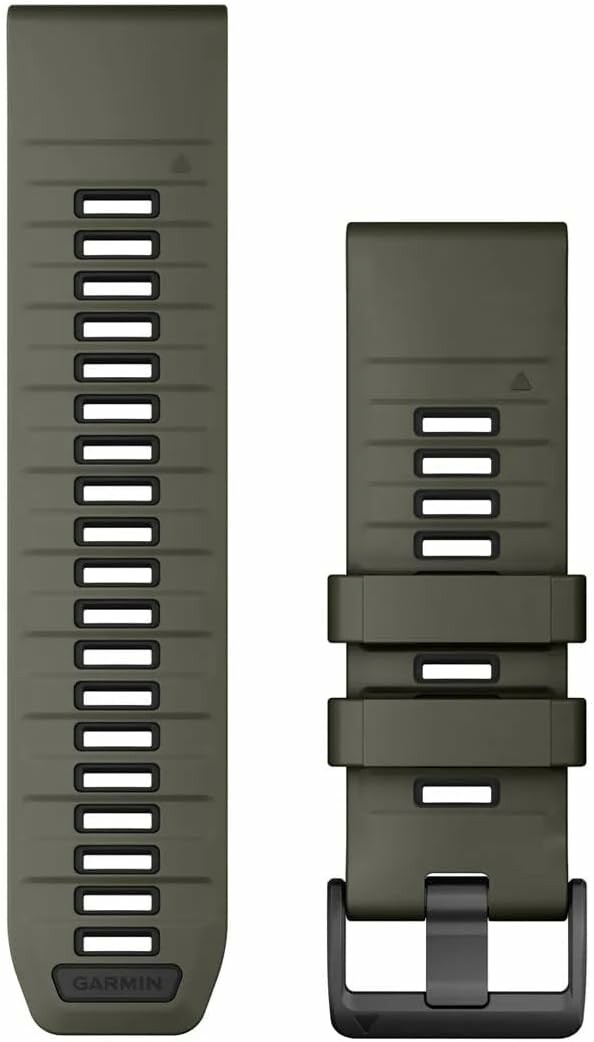 Garmin QuickFit 26 mm - silikonowy pasek do zegarka, oliwkowo-czarny