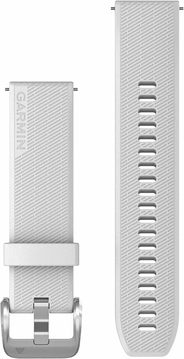 Garmin Quick Release 20 mm – pasek silikonowy, biały, srebrny osprzęt