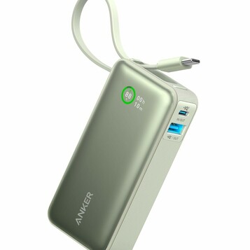 Anker Nano Powerbank 10000 mAh z wbudowanym kablem USB-C, zielony