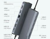 Anker hub USB-C 14 w 1, potrójny wyświetlacz, 2x HDMI + VGA – zdjęcie 2