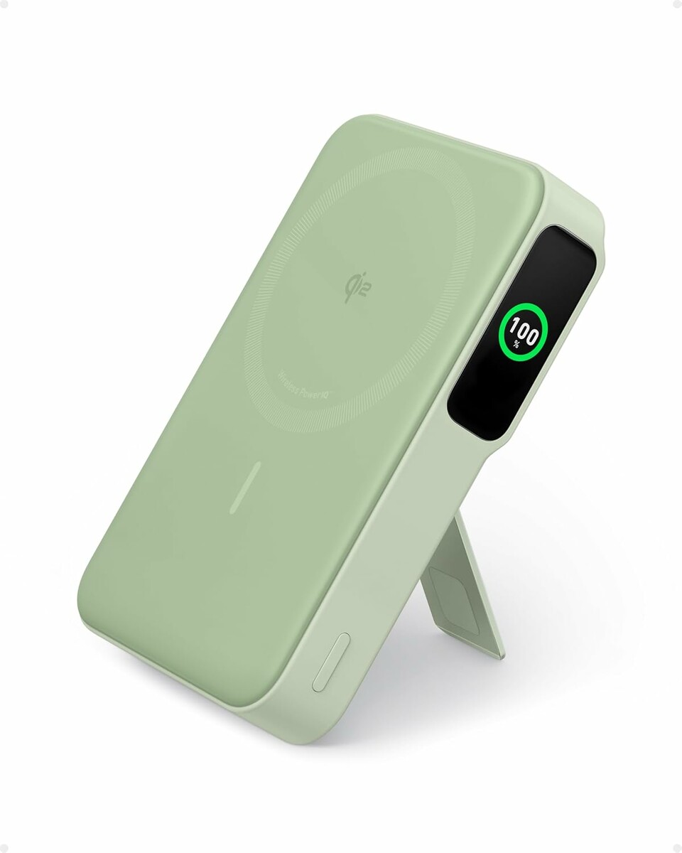 Anker MagGo 10000 mAh Qi2 - powerbank magnetyczny z wyświetlaczem, zielony