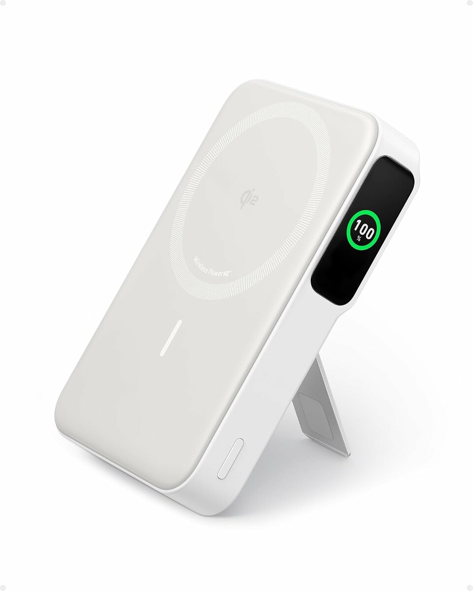 Anker MagGo 10000 mAh Qi2 - powerbank magnetyczny z wyświetlaczem, biały
