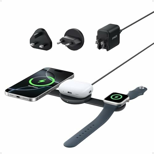 Anker MagGo 3w1 Qi2 15 W - składana stacja ładująca, czarna