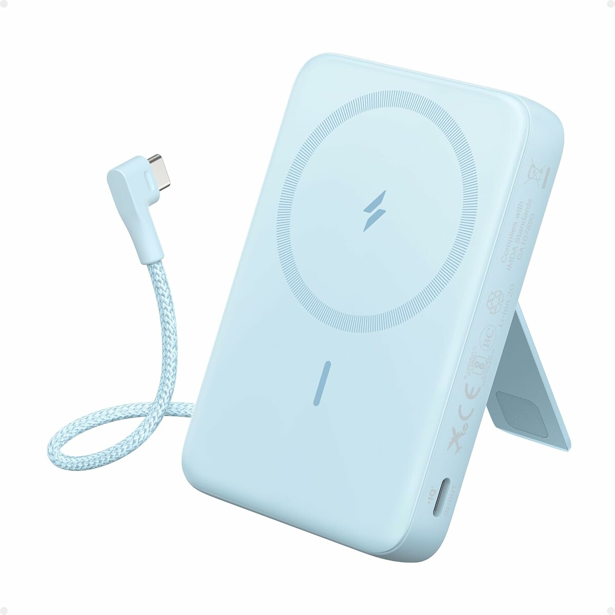 Anker Zolo magnetyczny powerbank 10000 mAh 30 W z podstawką, niebieski