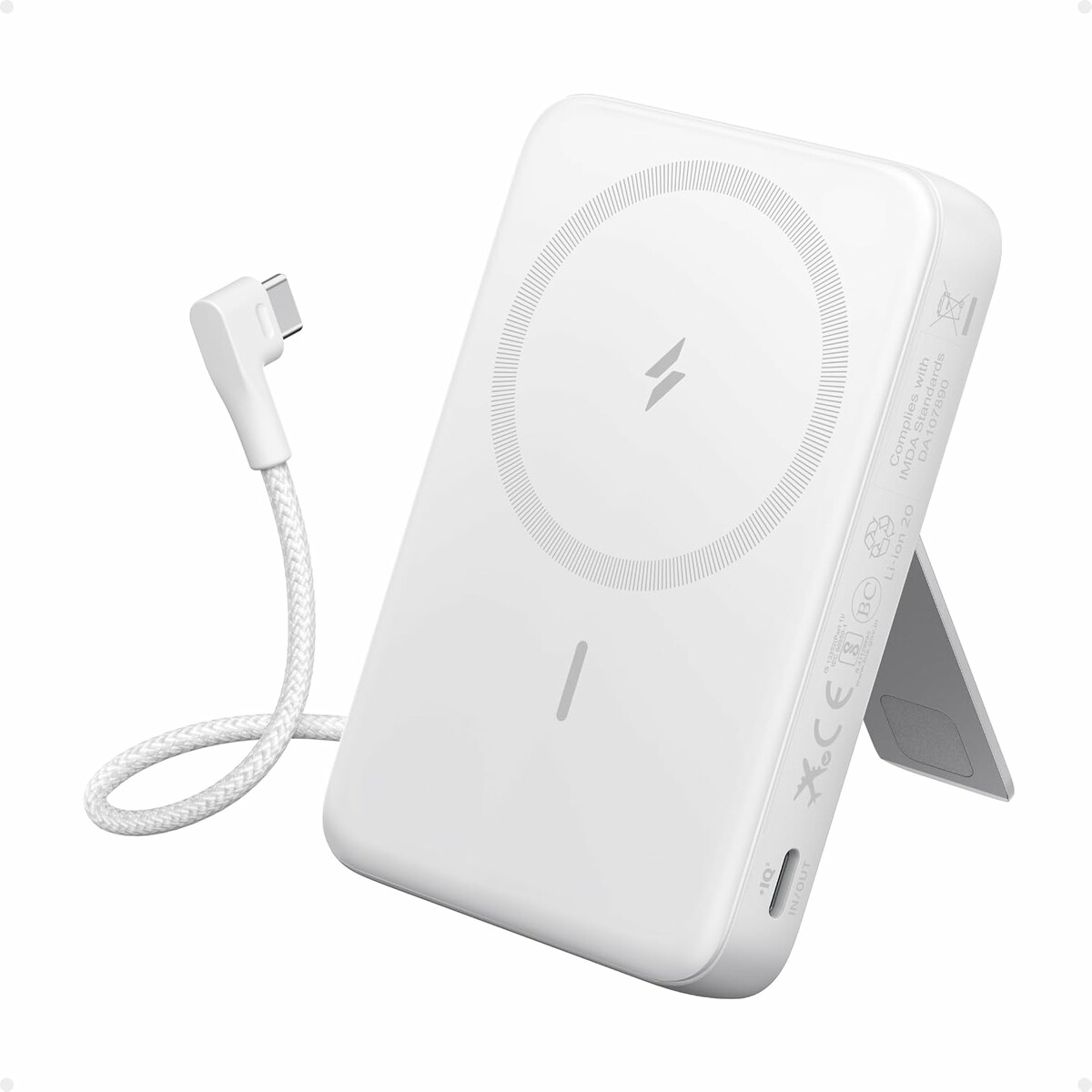 Anker Zolo magnetyczny powerbank 10000 mAh 30 W z podstawką, biały