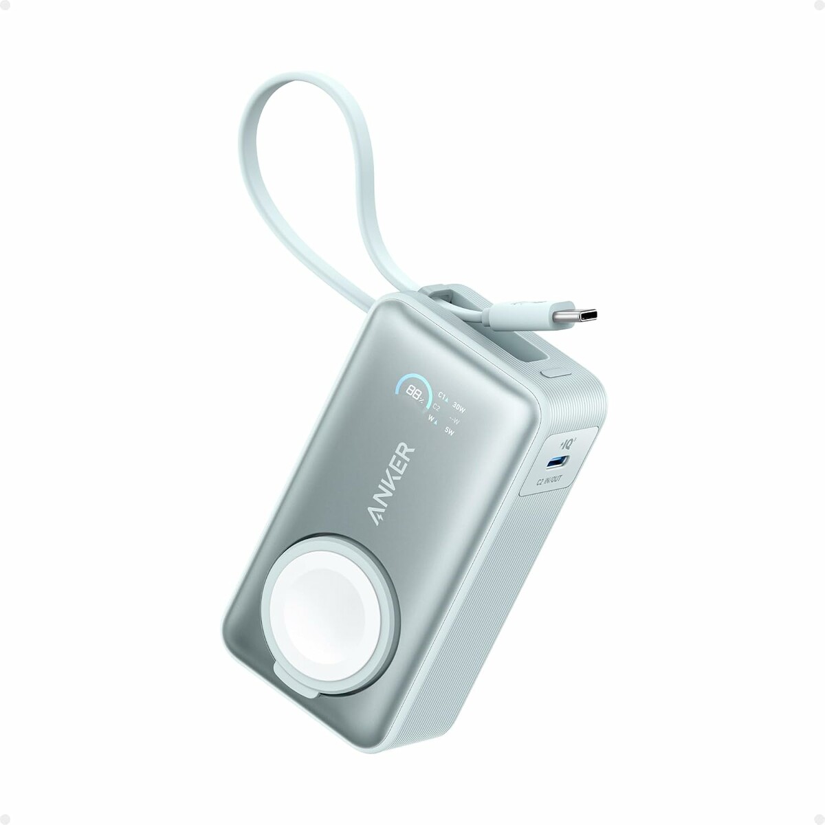 Anker MagGo Powerbank 10000 mAh z ładowarką Apple Watch, zielony