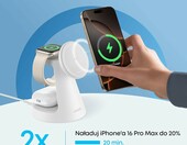 Anker MagGo 3w1 Qi2 15 W - stacja ładująca ze stojakiem, biała – zdjęcie 3