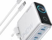 Anker ładowarka USB-C 140 W - 4 porty, wyświetlacz dotykowy, srebrna – zdjęcie 1