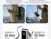 Anker powerbank do laptopa 25000 mAh 165 W z wysuwanym kablem – zdjęcie 3