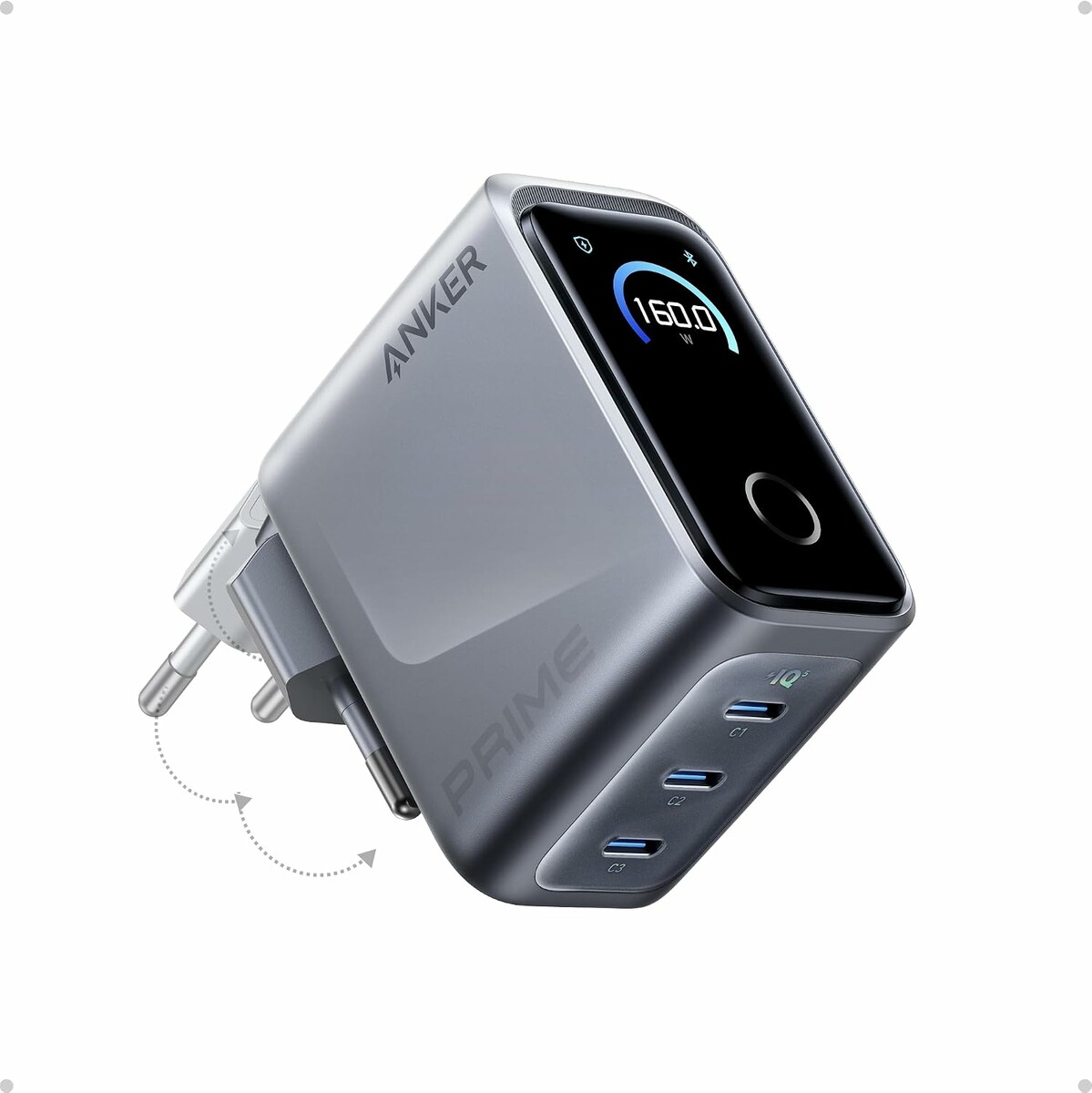 Anker Prime 160 W GaN - ładowarka sieciowa USB-C z wyświetlaczem