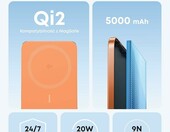 Anker Nano magnetyczny powerbank 5000 mAh Qi2 15 W, pomarańczowy – zdjęcie 3