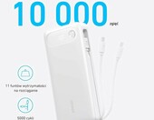 Anker powerbank 20000 mAh 87 W z wbudowanym kablem USB-C, biały – zdjęcie 5