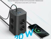 Anker listwa zasilająca 12w1 – 8 gniazd + 4 USB-C/USB, 20 W – zdjęcie 5