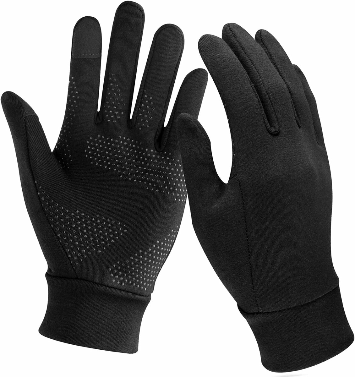 Unigear Rękawiczki do biegania zimowe – dotykowe, wiatroodporne, czarne