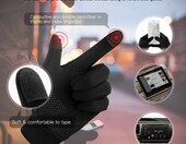 Unigear Rękawiczki do biegania zimowe – dotykowe, wiatroodporne, czarne – zdjęcie 5