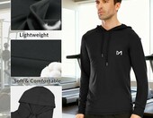 MEETYOO Bluza do biegania z długim rękawem – męska, czarna – zdjęcie 4