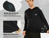 MEETYOO Bluza do biegania z długim rękawem – męska, czarna – zdjęcie 5