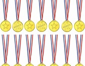 FEPITO Złote Medale Zwycięzcy 36 szt. – nagrody sportowe na wstążce – zdjęcie 1