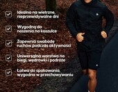 DANISH ENDURANCE Kurtka do biegania – wiatrówka z kapturem, czarna – zdjęcie 3