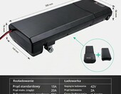 ZUIRUNDA Akumulator 36V 12Ah do roweru elektrycznego z ładowarką – zdjęcie 3