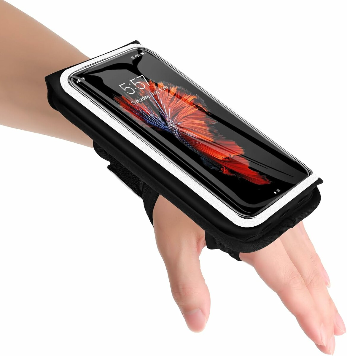 Guzack Opaska na ramię do biegania – etui na telefon do 6,9", czarna