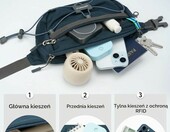 WATERFLY Saszetka Nerka Biodrowa z RFID – torba do biegania, granatowa – zdjęcie 5
