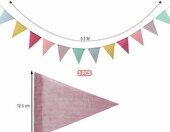 VIVIIHOO Girlanda Proporczyków Pastelowa 12,6 m – 36 sztuk – zdjęcie 2