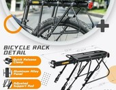 WEST BIKING - regulowany bagażnik rowerowy tylny, 100 kg – zdjęcie 3