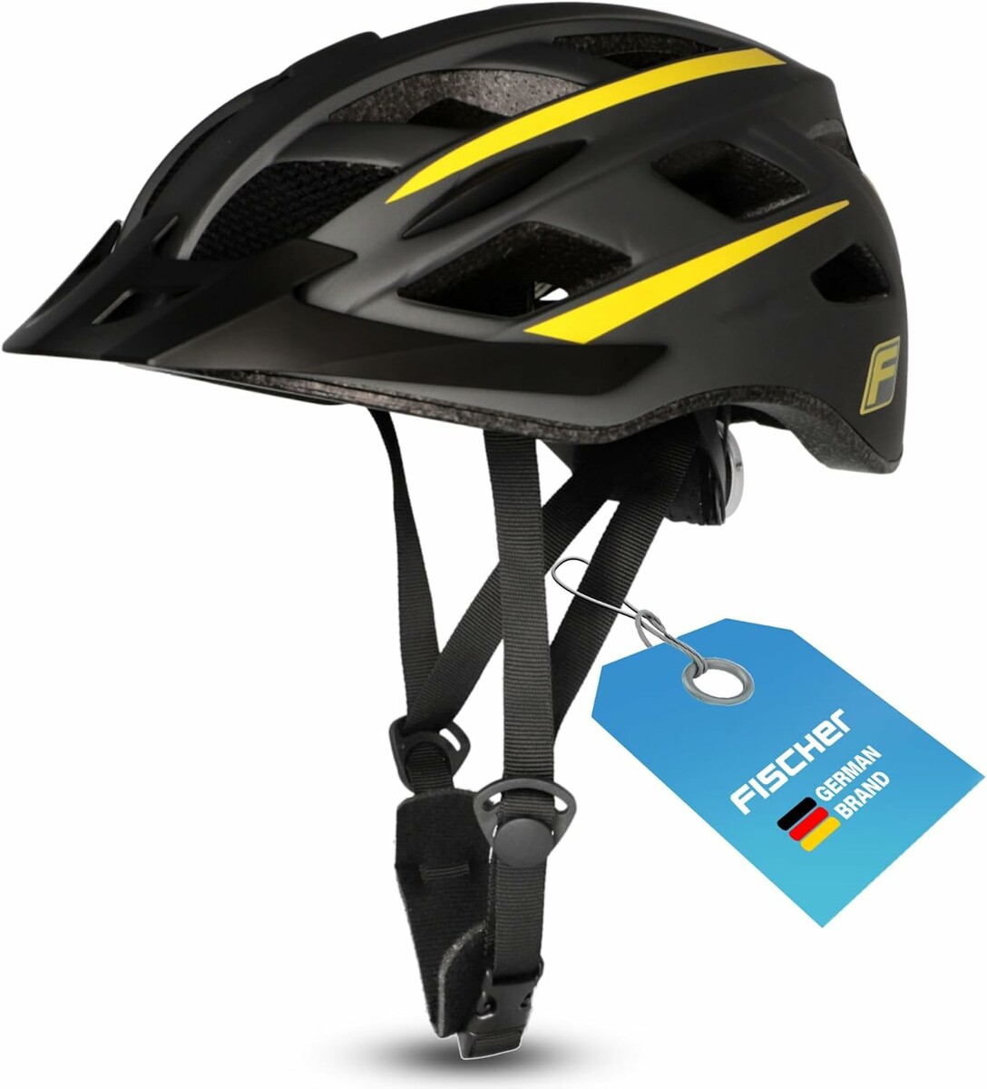 Fischer Urban Montis – kask rowerowy miejski, czarno-żółty, S/M