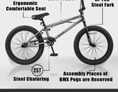 AVASTA Hesper 20 cali - rower BMX freestyle, szary – zdjęcie 4