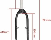 Widelec sztywny MTB 26/27,5 cala – aluminiowy, hamulec tarczowy/V-brake, QR – zdjęcie 2