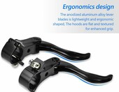 BOROCO dźwignie hamulca rowerowego 24 mm – para, aluminium, czarne – zdjęcie 2