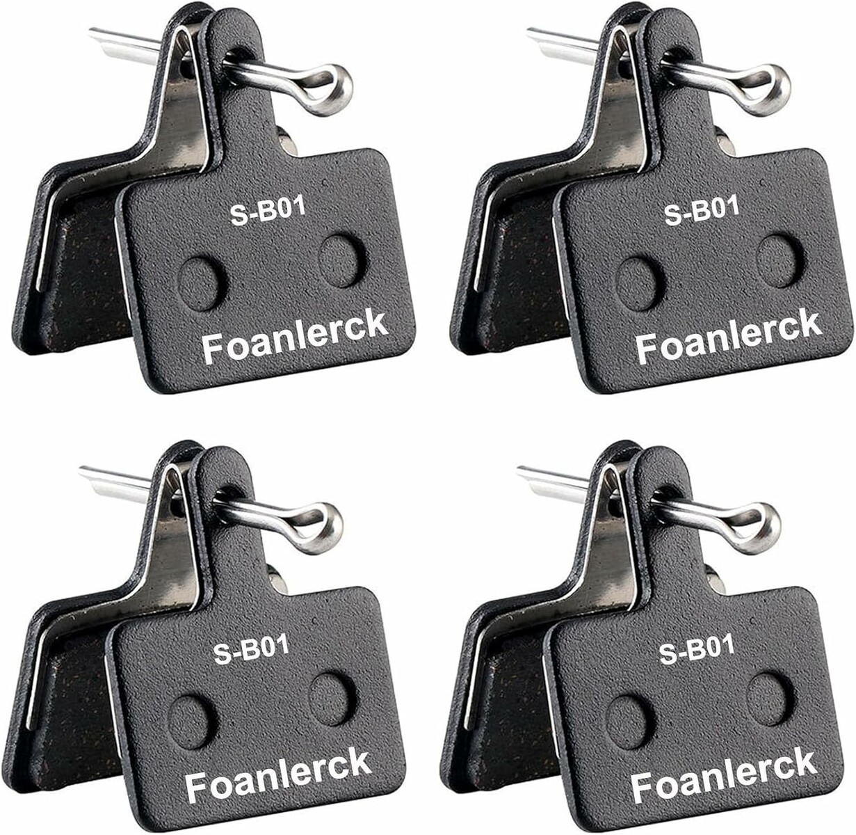 Foanlerck okładziny hamulcowe rowerowe do Shimano – 4 pary, żywica półmetaliczna