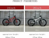 Wmmner Fatbike 26x4.0 - rower z grubymi oponami, 27 biegów, biały – zdjęcie 2