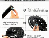 Lunpoem - śruby korby rowerowej M15 ze stali nierdzewnej, 4 szt. – zdjęcie 4