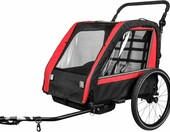 Wellogic - przyczepka rowerowa 2w1 dla 2 dzieci, czerwona – zdjęcie 1