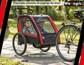 Wellogic - przyczepka rowerowa 2w1 dla 2 dzieci, czerwona – zdjęcie 3