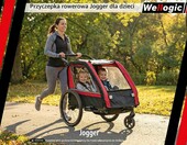 Wellogic - przyczepka rowerowa 2w1 dla 2 dzieci, czerwona – zdjęcie 4