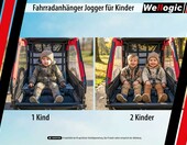 Wellogic - przyczepka rowerowa 2w1 dla 2 dzieci, czerwona – zdjęcie 5