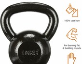 Amazon Basics Kettlebell żeliwny 16 kg - hantla kulowa czarna – zdjęcie 3