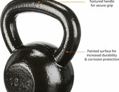 Amazon Basics Kettlebell żeliwny 16 kg - hantla kulowa czarna – zdjęcie 4