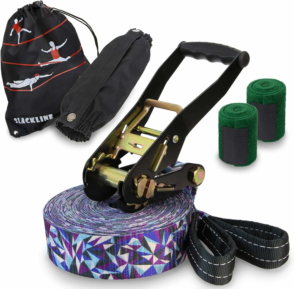 ALPIDEX Slackline 15 m z napinaczem - taśma do balansowania