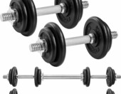 SONGMICS Zestaw hantli regulowanych 2x10 kg - hantle żeliwne 2 w 1 – zdjęcie 1