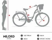 Milord Bikes 28 cali - rower miejski holenderski, damski, kremowo-brązowy – zdjęcie 3