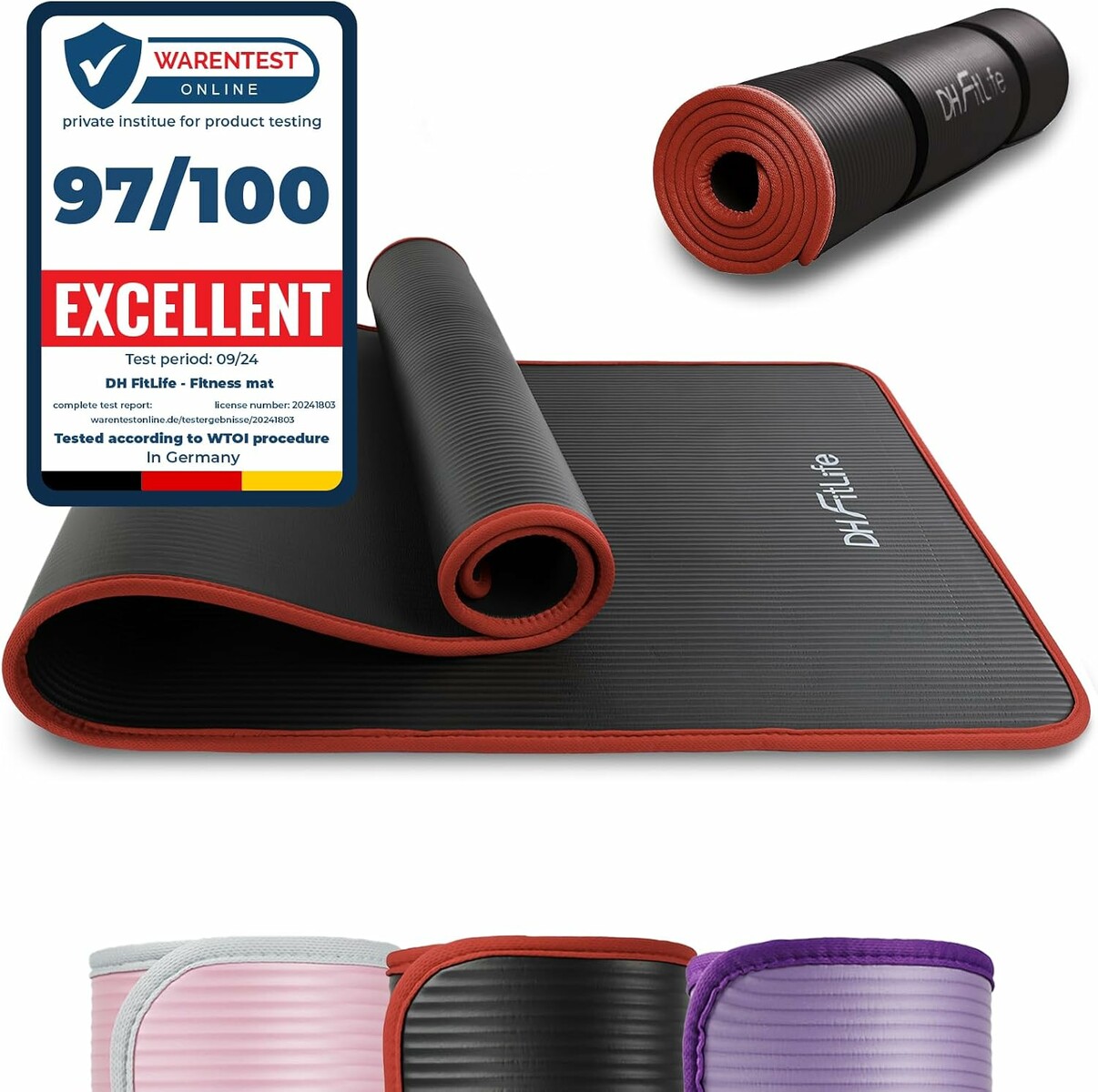 DH FitLife – mata treningowa fitness 183x61 cm, czarna