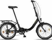 Chillaxx Urban 20 cali - rower składany, 6 biegów Shimano, czarny – zdjęcie 2