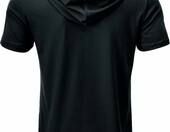 MakingDa bluza z kapturem krótki rękaw na siłownię, czarna – zdjęcie 5