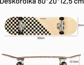 ERNAN Deskorolka kompletna 80x20 cm - klasyczna deska do jazdy i tricków – zdjęcie 2